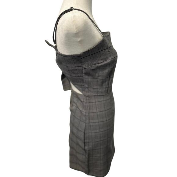 YFFS Gray Plaid Tie Back Mini Dress - Picture 5 of 12